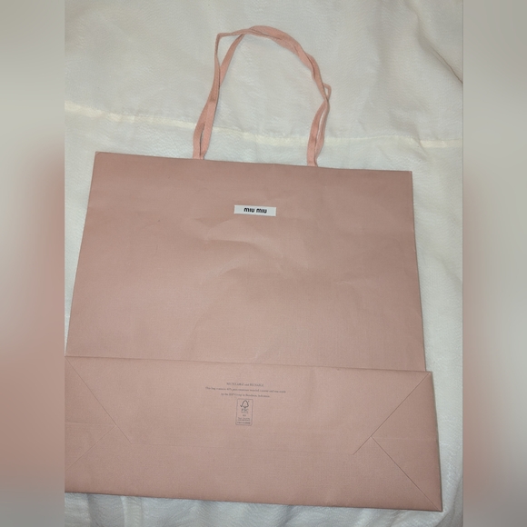 Miu Miu Paper Shopping Bag Blush Pink GUC - Picture 2 of 5